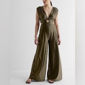 Express, olive green jumpsuit.